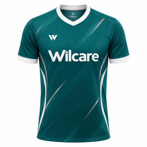 เสื้อกีฬาสีขาวสำหรับผู้ชาย Wilcare พร้อมลายพิมพ์แบบ Sublimation สีดำและสีแดง ระบายอากาศได้ดี ผลิตจากโพลีเอสเตอร์ ไซส์ผู้ใหญ่ ขายส่ง - Product Image 6