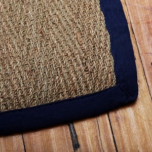 Tapis rectangulaire en jute tressé de couleur beige naturel pour salon, tapis antidérapant beige pour entrée, tapis tissé fait main. - Product Image 5