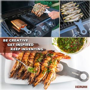 Brochetas Dobles de Acero Inoxidable de Alta Resistencia de 14.4 Pulgadas para Barbacoa, Kebab, Shawarma, Carne, Pescado, Pollo y Otros Alimentos - Product Image 4