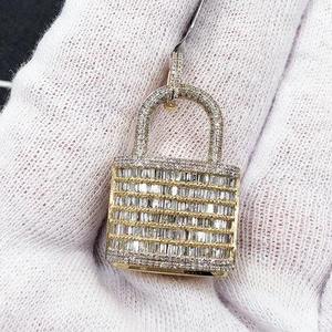 Pendentif de luxe en argent 925 plaqué or 18 carats avec moissanite VVS1, entièrement serti, style hip-hop personnalisé, tendance rappeur - Product Image 4