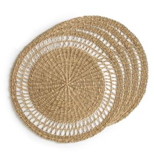 Modern Handmade Round <b>Rattan</b> Placemat Natural Woven <b>Dining</b> <b>Table</b> Mat Boho Home Decor Eco Friendly Premium <b>Table</b> Accessory - Product Image 2
