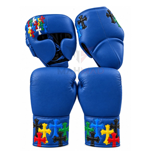 New Leather Gear Set High Quality <b>Crosses</b> <b>Patch</b> MMA Sanda Boxing Set Training Complete Boxing Set - Product Image 2