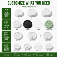 Couvercles de gobelets jetables en plastique PET écologiques 95 mm 98 mm, anti-fuite, faciles à ouvrir, durables et antidérapants