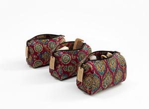 Ensemble de trousses de toilette et de rangement matelassées en coton imperméable, trois tailles, pour voyage - Product Image 4