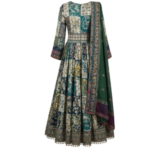 Vestido tradicional largo hasta el suelo para mujer, Salwar Kameez de algodón, estilo maxi, holgado, para bodas, con estampado digital, estilo afgano Kuchi. - Product Image 6