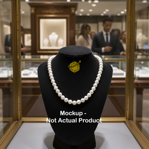 Une perle blanche spéciale, de 9 à 10 mm, ornée de scintillations dorées, dégage une élégance enchanteuse et une beauté éblouissante. - Product Image 2