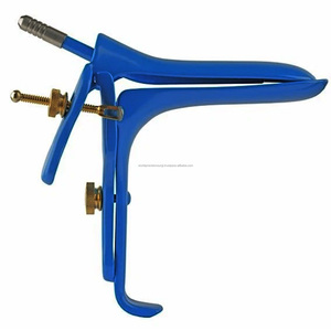 Graves Vaginal Speculum with Smoke Evacuation Tube Stainless Steel Blue Insulated Gynecology Surgical Reusable <b>Laparoscopic</b> Tool - Product Image 3