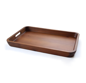 Bandeja de servir de madera rectangular con bandera estadounidense grabada, duradera para uso en fiestas - Product Image 3