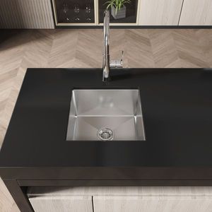 Lavello da Cucina Moderno 18'' X 18'' a Vasca Singola, Multifunzionale in Acciaio Inox S304, Kit Workstation Sottopiano Fatto a Mano - Product Image 6