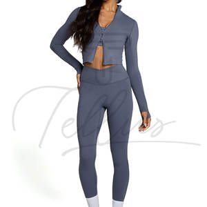 Ropa deportiva para mujer, conjunto de yoga, ropa deportiva para gimnasio, sujetador deportivo y leggings, conjunto de yoga de 3 piezas - Product Image 4