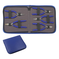 Longues poignées 5 pièces Kit de pinces à bijoux 150mm chaîne ronde mince nez plat en acier inoxydable 304 mâchoires