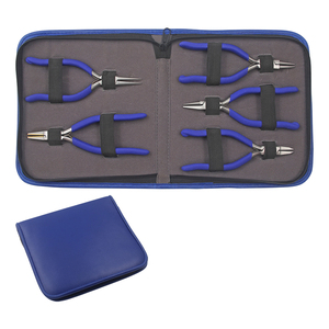 Longues poignées 5 pièces Kit de pinces à bijoux 150mm chaîne ronde mince nez plat en acier inoxydable 304 mâchoires - Product Image 1
