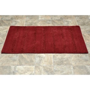 Tapis de bain rectangulaire rouge en coton tufté, antidérapant, avec dos en caoutchouc, épais, pour usage domestique - Product Image 2