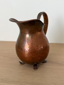 Vintage Copper Water <b>Jug</b> With Woven Handle Hammered Finish Durable Design For <b>Drinks</b> - Product Image 4