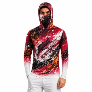 Sweat à capuche de pêche pour homme de haute qualité, manches longues, imperméable, respirant, UPF 50, impression par sublimation, motif marlin, anti-UV, séchage rapide - Product Image 1