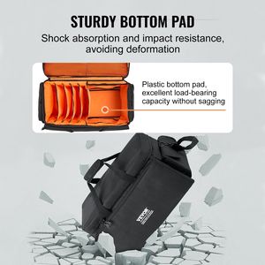 Bolsa de Transporte para Cables de DJ, Tela Oxford 1200D, 9 Divisores Desmontables, Correa de Hombro Acolchada de 4.92 pies, Base de Plástico Reforzada - Product Image 3