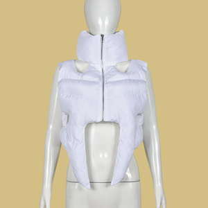 OEM Custom Asymmetric Hem Women Vest Sleeveless <b>Jacket</b> for Woman <b>Crop</b> Ladies Down Vest Streetwear <b>Puffer</b> Vest for Women - Product Image 4