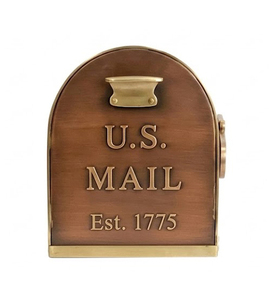 Copper Antique Galvanized Iron <b>Post</b> Mount Mailbox Outdoor Metal Mail <b>Box</b> Waterproof Rust Resistant for Home Outdoor <b>Posts</b> - Product Image 2