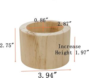 Cylinder Wooden Bed Risers Solid <b>Wood</b> Furniture Risers in Natural Finish for Sofa Couch Chair Table - Product Image 5