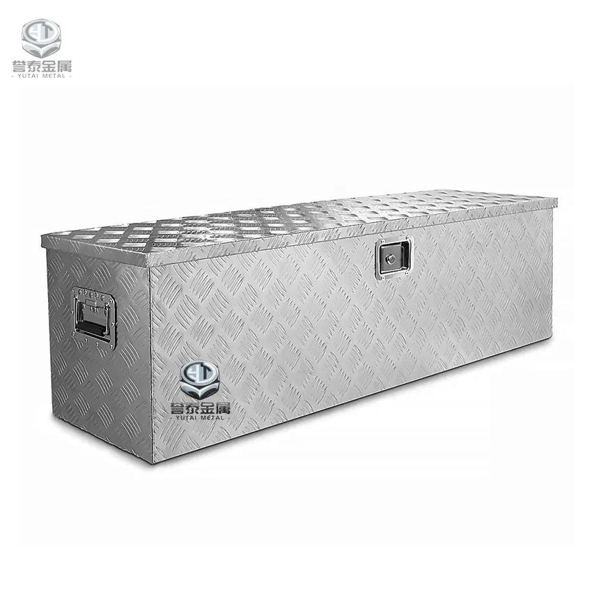 Caja de herramientas de aluminio para camión Caja de camión con placa de diamante