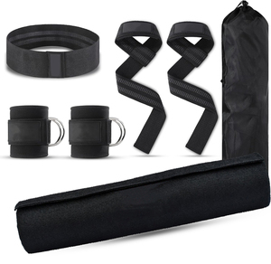 Premium Fitness Combo Set Featuring <b>Hip</b> Resistance Band Adjustable Ankle Strap Barbell <b>Pad</b> and Heavy Duty Lifting Straps 2026 - Product Image 1