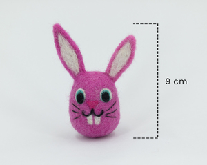 Bulk Handmade Pink Felt & Yarn Easter Bunny Head for Kids for Garland Making Wreath Decor and Crafts - Product Image 5