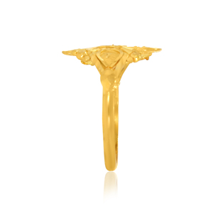 Graceful Art <b>Kids</b> Gold <b>Ring</b> Classic Gold Flower Design <b>Ring</b> for <b>Kids</b> Vintage Filigree Leaf Pattern Handmade Yellow Gold Fashion - Product Image 3