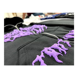 Sudadera con Capucha Personalizada con Estampado DTF DTG y Pedrería para Hombre, Sudadera Holgada de Moda Urbana, Sudadera con Capucha de Algodón de Primera Calidad - Product Image 3