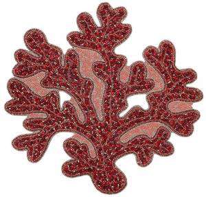 Luxury High End Handmade <b>beaded</b> <b>Placemat</b> 'The Red Coral' - Product Image 5