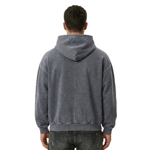 Sudadera con capucha de algodón lavado para hombre, estilo oversize, con hombros caídos, para streetwear, personalizable con marca, suministro. - Product Image 3