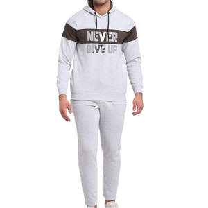 Conjunto Deportivo Personalizado para Hombre, Sudadera con Capucha Gris y Pantalones Jogger, Ropa Deportiva, Trajes de Gimnasio, Conjunto de Entrenamiento Informal para Hombre - Product Image 1