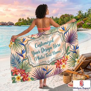 Pareo Hawaiano Personalizado con Estampado Polinesio, Pareo de Playa para Mujer, Tejido Ligero y Transpirable de 58/60 Pulgadas, Traje de Baño Tejido - Product Image 3
