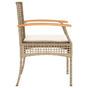 Juego de 2 Sillas de Jardín Medianas Beige y Marrón de Ratán Sintético, Elegante Solución de Asientos para Exteriores - Product Image 6