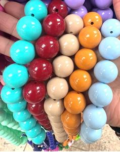Cuentas Redondas de Resina Pastel Gruesas de 18 mm y 20 mm |   Caja de embalaje brillante |   Cuentas de Goma de Mascar para Hacer Collares y Pulseras - Product Image 2