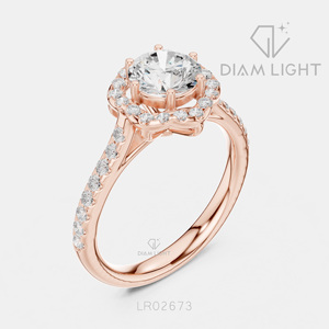 Bague de fiançailles en or blanc 14 carats avec halo de diamants de laboratoire de 1,147 carats, coupe ronde, bague de mariée, certifiée IGI, bijoux fins, idéale pour offrir - Product Image 4