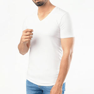 เสื้อยืดคอกว้างแขนสั้นผู้ชาย ผ้าฝ้าย 100% แห้งเร็ว เหมาะสำหรับออกกำลังกาย ฟิตเนส ดีไซน์ใหม่ทรงโอเวอร์ไซส์ เสื้อยืดผู้ชาย - Product Image 3