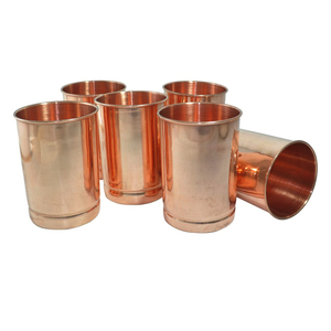 Gobelets en cuivre pur à 100 %, design simple, verres à eau en cuivre pour une boisson saine et ayurvédique, pour la maison, l'hôtel, le restaurant. - Product Image 1