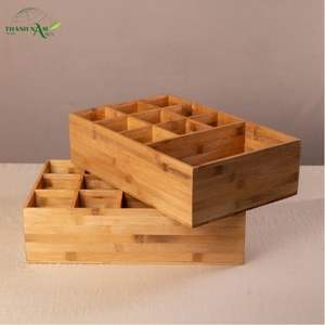 ถาดเก็บของไม้ไผ่แบบหลายช่องพร้อมดีไซน์พับได้ทันสมัย พกพาสะดวกและเป็นมิตรต่อสิ่งแวดล้อม สำหรับจัดระเบียบอาหารและภาชนะบนโต๊ะ - Product Image 6