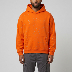 Sweat à capuche pour homme avec strass, prix OEM, 100% coton, qualité supérieure, respirant, logo/couleurs personnalisés, sweat à capuche pour homme avec strass - Product Image 1