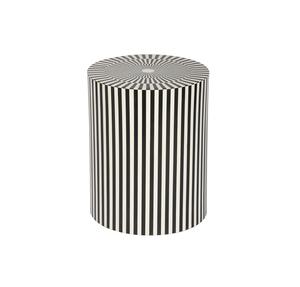 Table à tiroirs en os incrusté de la marque ILAHI, design moderne, détails en agate, rangement à trois niveaux, meuble portable pour la maison - Product Image 1