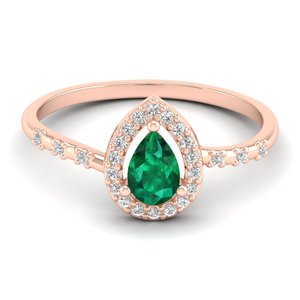 Anillos de compromiso de plata de ley 925 con moissanita para mujer, corte pera, 0.5 ct, con gema esmeralda, precio de fábrica REYES al por mayor - Product Image 1