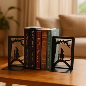 Porte-livres décoratifs en métal poli pour l'aménagement des étagères du salon, ajoutant une touche artistique et une organisation stable des livres - Product Image 2