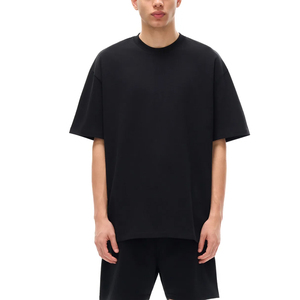 เสื้อยืดแขนสั้นคอตตอนแท้เนื้อหนัก 200 กรัม รุ่นใหม่ ทรงหลวม สีพื้น คอกลม เสื้อคู่ - Product Image 1