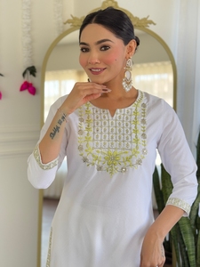 Ensemble Salwar en viscose et soie, tendance, de créateur, style indien pakistanais, dernière collection exclusive, pour femme, élégant, pour fêtes et mariages, tenue ethnique - Product Image 2