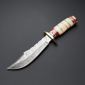 Couteau Bowie de chasse de 13 pouces, style attrayant, fait main, en acier Damas de qualité supérieure, fabriqué au Pakistan, non échangeable - Product Image 3