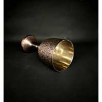 Calice de communion en cuivre et laiton antique, de luxe, en métal, fait main, d'inspiration médiévale, écologique, pour usage extérieur, cadeau, motif floral