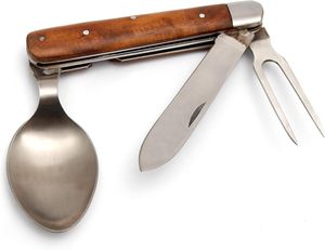 Juego de Cubiertos de Acero Inoxidable Inspirado en la Era de la Guerra Civil, Cuchillo, Tenedor y Cuchara, Diseño Histórico para Reenactaciones, Camping Clásico - Product Image 1