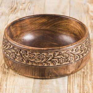 Cuencos de madera personalizados hechos a mano, cuencos de servicio pulidos de madera ecológicos para ensalada de frutas y uso en restaurantes para hoteles y catering - Product Image 2