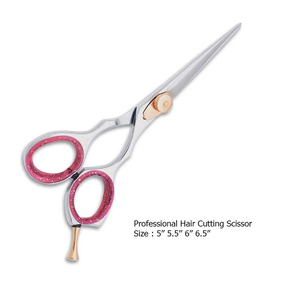 Hot Sale Custom Made Stylish Professional Barber <b>Scissors</b> Sharp Plastic Stainless Steel Medium <b>Left</b> <b>Handed</b> Barber <b>Scissor</b> - Product Image 6