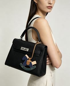 Sac bandoulière rétro en cuir véritable fait main, style messager, fermeture éclair sécurisée, motif losanges, durable, décontracté, pour voyage - Product Image 4